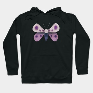 Purple Moth Watercolor Hoodie